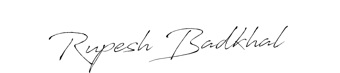 Rupesh Badkhal stylish signature style. Best Handwritten Sign (Antro_Vectra) for my name. Handwritten Signature Collection Ideas for my name Rupesh Badkhal. Rupesh Badkhal signature style 6 images and pictures png