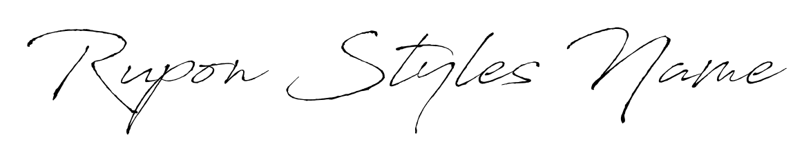 A stylish, flowing autograph style designed for name Rupon Styles Name using Antro_Vectra typography. Perfect for digital creative projects. Rupon Styles Name signature style 6 images and pictures png