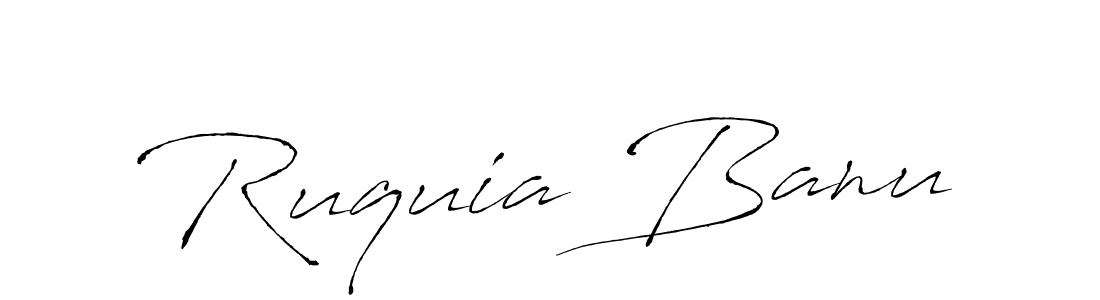 Make a beautiful signature design for name Ruquia Banu. With this signature (Antro_Vectra) style, you can create a handwritten signature for free. Ruquia Banu signature style 6 images and pictures png