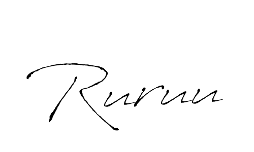 Antro_Vectra is a professional signature style that is perfect for those who want to add a touch of class to their signature. It is also a great choice for those who want to make their signature more unique. Get Ruruu name to fancy signature for free. Ruruu signature style 6 images and pictures png