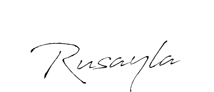 Create a beautiful signature design for name Rusayla. With this signature (Antro_Vectra) fonts, you can make a handwritten signature for free. Rusayla signature style 6 images and pictures png