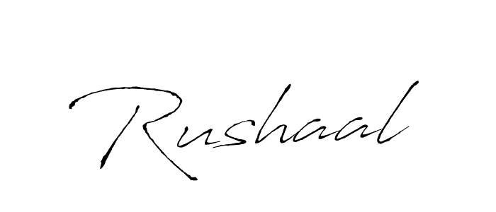 Rushaal stylish signature style. Best Handwritten Sign (Antro_Vectra) for my name. Handwritten Signature Collection Ideas for my name Rushaal. Rushaal signature style 6 images and pictures png