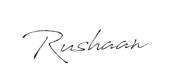 Create a beautiful signature design for name Rushaan. With this signature (Antro_Vectra) fonts, you can make a handwritten signature for free. Rushaan signature style 6 images and pictures png