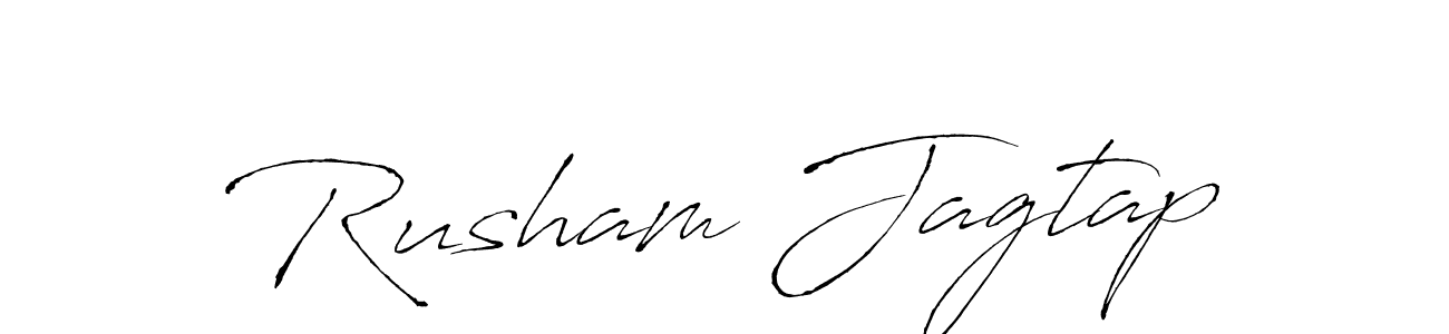 Rusham Jagtap stylish signature style. Best Handwritten Sign (Antro_Vectra) for my name. Handwritten Signature Collection Ideas for my name Rusham Jagtap. Rusham Jagtap signature style 6 images and pictures png