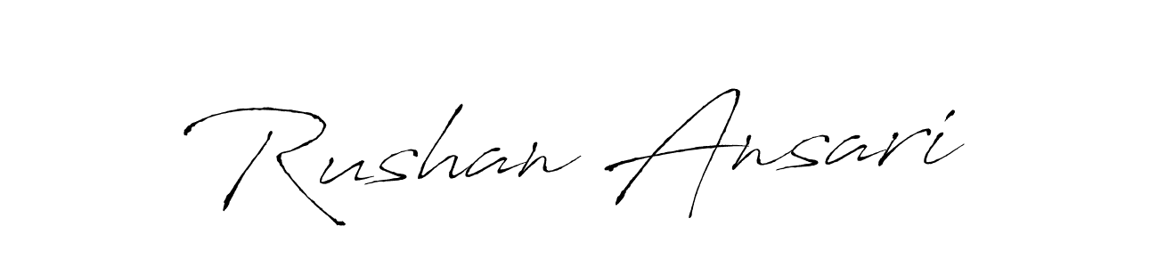 Make a beautiful signature design for name Rushan Ansari. With this signature (Antro_Vectra) style, you can create a handwritten signature for free. Rushan Ansari signature style 6 images and pictures png