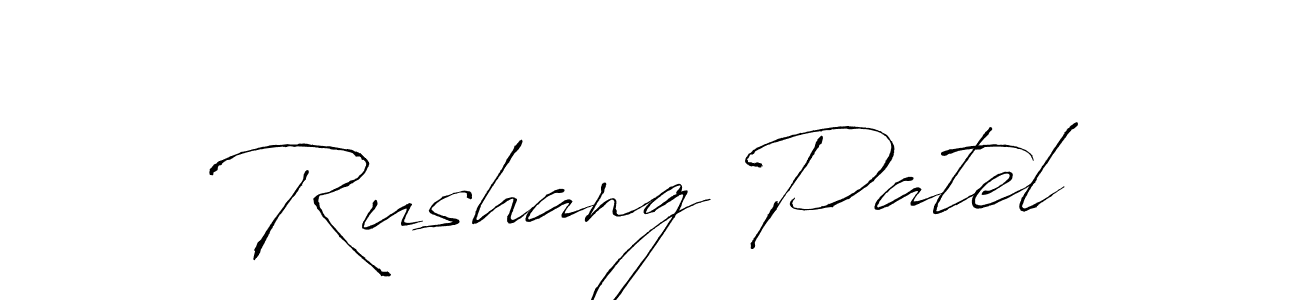 Design your own signature with our free online signature maker. With this signature software, you can create a handwritten (Antro_Vectra) signature for name Rushang Patel. Rushang Patel signature style 6 images and pictures png