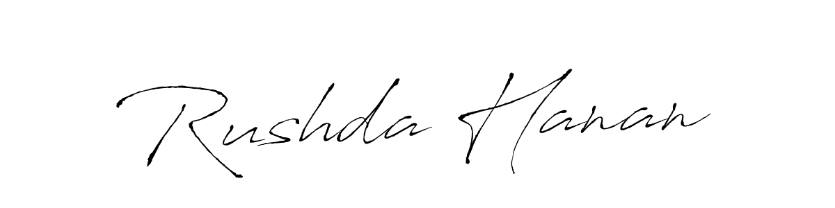 Rushda Hanan stylish signature style. Best Handwritten Sign (Antro_Vectra) for my name. Handwritten Signature Collection Ideas for my name Rushda Hanan. Rushda Hanan signature style 6 images and pictures png