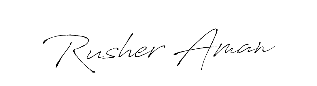 Use a signature maker to create a handwritten signature online. With this signature software, you can design (Antro_Vectra) your own signature for name Rusher Aman. Rusher Aman signature style 6 images and pictures png