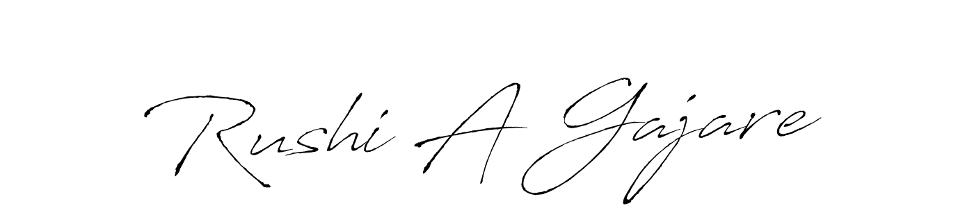 How to make Rushi A Gajare name signature. Use Antro_Vectra style for creating short signs online. This is the latest handwritten sign. Rushi A Gajare signature style 6 images and pictures png