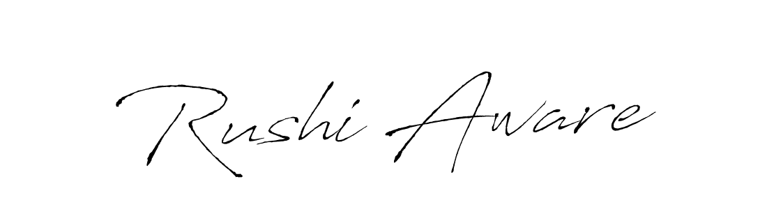 How to make Rushi Aware name signature. Use Antro_Vectra style for creating short signs online. This is the latest handwritten sign. Rushi Aware signature style 6 images and pictures png