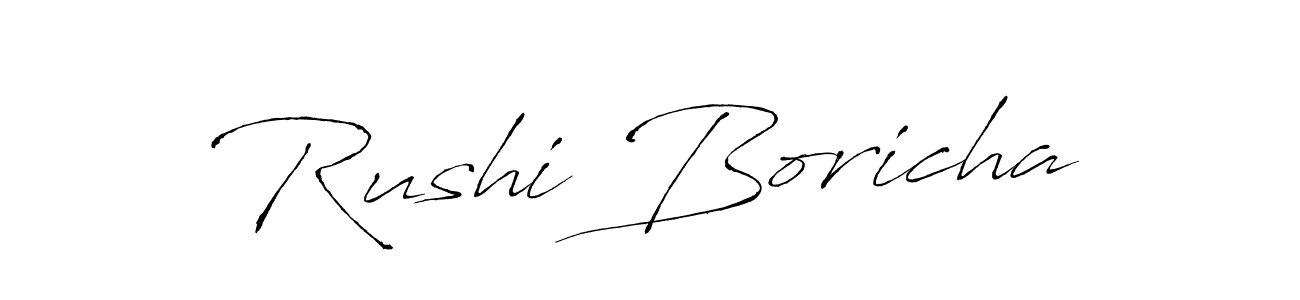 Also we have Rushi Boricha name is the best signature style. Create professional handwritten signature collection using Antro_Vectra autograph style. Rushi Boricha signature style 6 images and pictures png