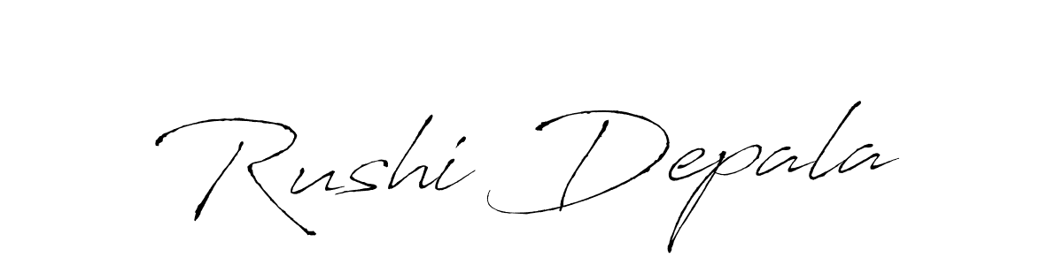 The best way (Antro_Vectra) to make a short signature is to pick only two or three words in your name. The name Rushi Depala include a total of six letters. For converting this name. Rushi Depala signature style 6 images and pictures png