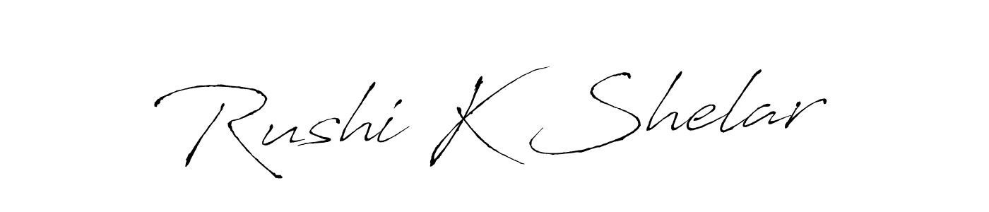 Rushi K Shelar stylish signature style. Best Handwritten Sign (Antro_Vectra) for my name. Handwritten Signature Collection Ideas for my name Rushi K Shelar. Rushi K Shelar signature style 6 images and pictures png