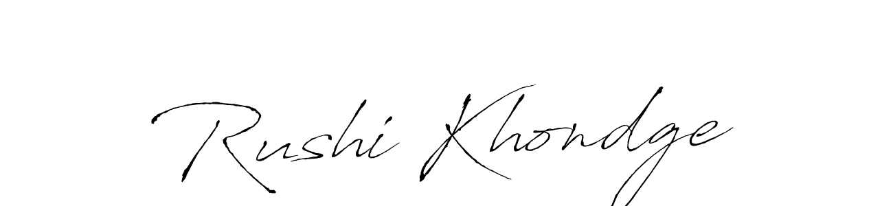 Design your own signature with our free online signature maker. With this signature software, you can create a handwritten (Antro_Vectra) signature for name Rushi Khondge. Rushi Khondge signature style 6 images and pictures png