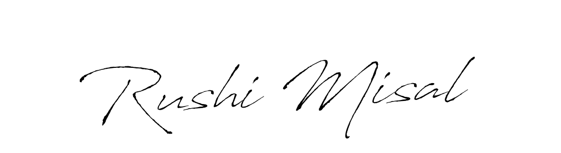 Make a beautiful signature design for name Rushi Misal. With this signature (Antro_Vectra) style, you can create a handwritten signature for free. Rushi Misal signature style 6 images and pictures png