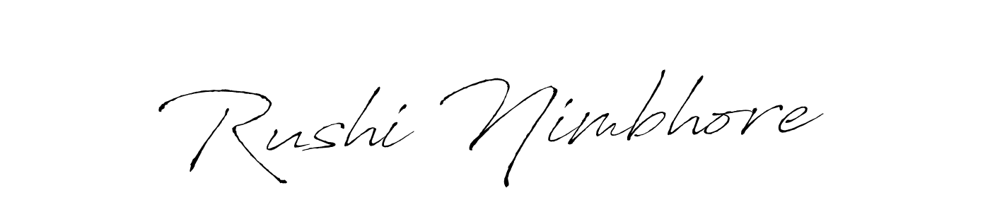 Rushi Nimbhore stylish signature style. Best Handwritten Sign (Antro_Vectra) for my name. Handwritten Signature Collection Ideas for my name Rushi Nimbhore. Rushi Nimbhore signature style 6 images and pictures png