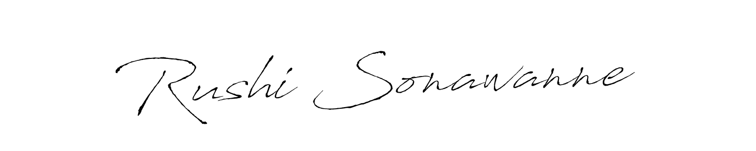 Design your own signature with our free online signature maker. With this signature software, you can create a handwritten (Antro_Vectra) signature for name Rushi Sonawanne. Rushi Sonawanne signature style 6 images and pictures png