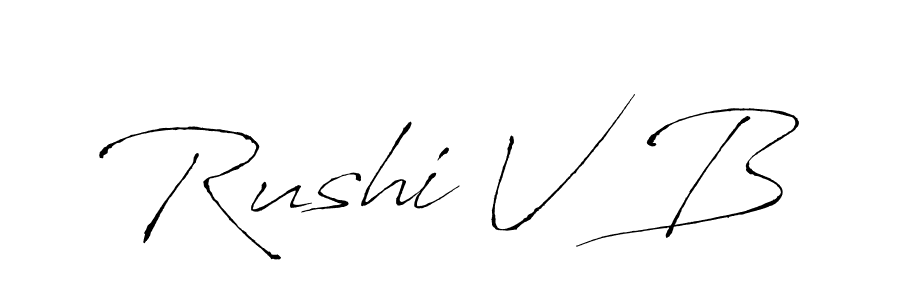 How to make Rushi V B signature? Antro_Vectra is a professional autograph style. Create handwritten signature for Rushi V B name. Rushi V B signature style 6 images and pictures png