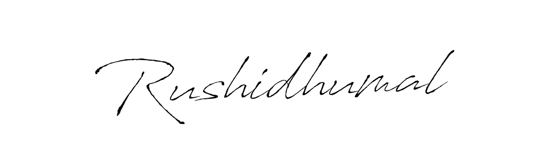How to make Rushidhumal name signature. Use Antro_Vectra style for creating short signs online. This is the latest handwritten sign. Rushidhumal signature style 6 images and pictures png