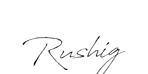 Rushig stylish signature style. Best Handwritten Sign (Antro_Vectra) for my name. Handwritten Signature Collection Ideas for my name Rushig. Rushig signature style 6 images and pictures png