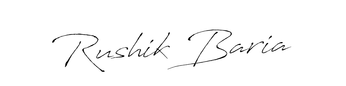 Rushik Baria stylish signature style. Best Handwritten Sign (Antro_Vectra) for my name. Handwritten Signature Collection Ideas for my name Rushik Baria. Rushik Baria signature style 6 images and pictures png