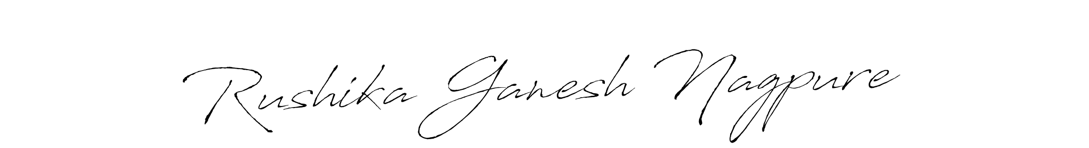 The best way (Antro_Vectra) to make a short signature is to pick only two or three words in your name. The name Rushika Ganesh Nagpure include a total of six letters. For converting this name. Rushika Ganesh Nagpure signature style 6 images and pictures png