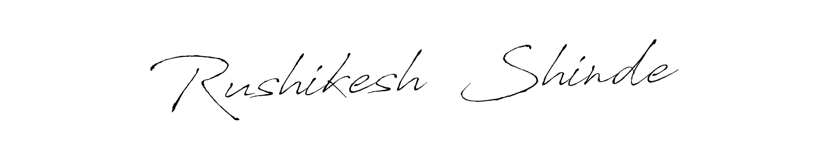 This is the best signature style for the Rushikesh  Shinde name. Also you like these signature font (Antro_Vectra). Mix name signature. Rushikesh  Shinde signature style 6 images and pictures png