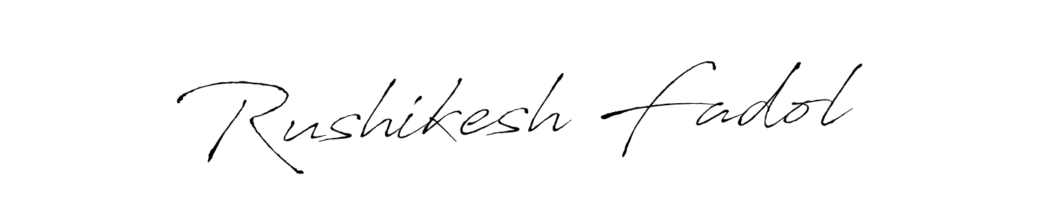 How to make Rushikesh Fadol name signature. Use Antro_Vectra style for creating short signs online. This is the latest handwritten sign. Rushikesh Fadol signature style 6 images and pictures png