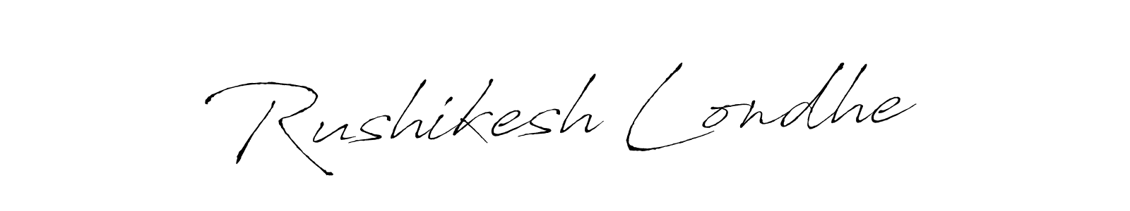 How to make Rushikesh Londhe name signature. Use Antro_Vectra style for creating short signs online. This is the latest handwritten sign. Rushikesh Londhe signature style 6 images and pictures png