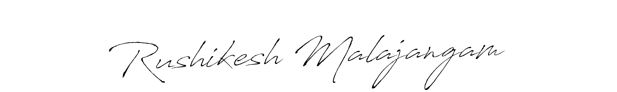 Create a beautiful signature design for name Rushikesh Malajangam. With this signature (Antro_Vectra) fonts, you can make a handwritten signature for free. Rushikesh Malajangam signature style 6 images and pictures png