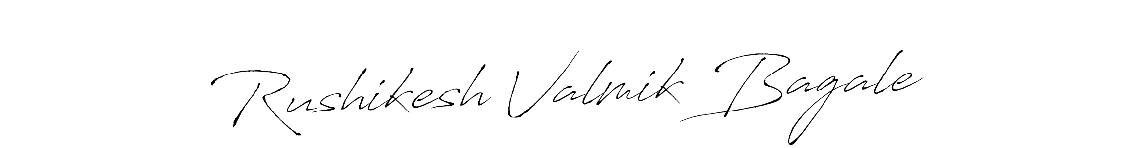 How to make Rushikesh Valmik Bagale name signature. Use Antro_Vectra style for creating short signs online. This is the latest handwritten sign. Rushikesh Valmik Bagale signature style 6 images and pictures png