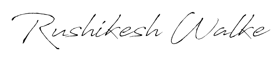 Create an unforgettable impression when signing with Rushikesh Walke name styled in Antro_Vectra typography. 100% free online generator. Rushikesh Walke signature style 6 images and pictures png