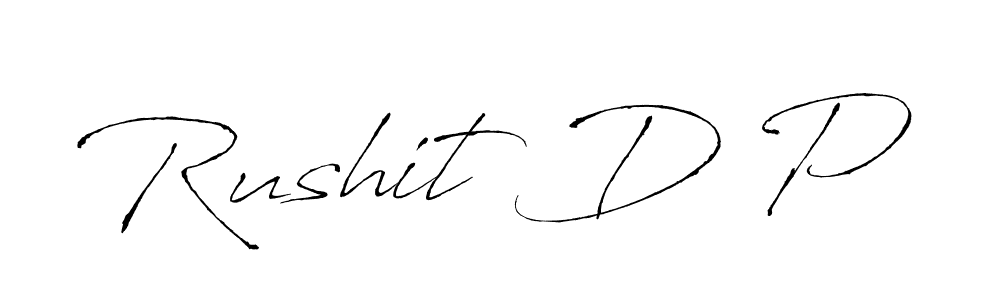 Similarly Antro_Vectra is the best handwritten signature design. Signature creator online .You can use it as an online autograph creator for name Rushit D P. Rushit D P signature style 6 images and pictures png