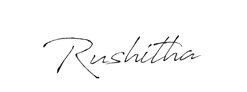 How to make Rushitha signature? Antro_Vectra is a professional autograph style. Create handwritten signature for Rushitha name. Rushitha signature style 6 images and pictures png