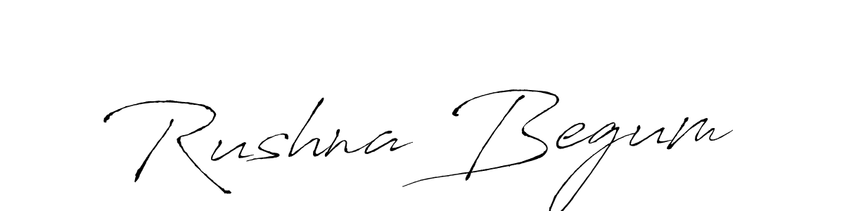 How to make Rushna Begum name signature. Use Antro_Vectra style for creating short signs online. This is the latest handwritten sign. Rushna Begum signature style 6 images and pictures png