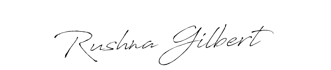 The best way (Antro_Vectra) to make a short signature is to pick only two or three words in your name. The name Rushna Gilbert include a total of six letters. For converting this name. Rushna Gilbert signature style 6 images and pictures png