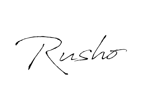 Design your own signature with our free online signature maker. With this signature software, you can create a handwritten (Antro_Vectra) signature for name Rusho. Rusho signature style 6 images and pictures png