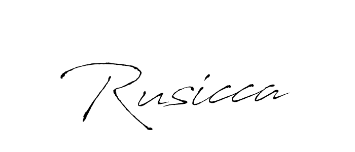 Create a beautiful signature design for name Rusicca. With this signature (Antro_Vectra) fonts, you can make a handwritten signature for free. Rusicca signature style 6 images and pictures png