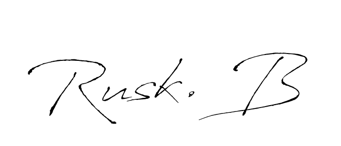 The best way (Antro_Vectra) to make a short signature is to pick only two or three words in your name. The name Rusk. B include a total of six letters. For converting this name. Rusk. B signature style 6 images and pictures png
