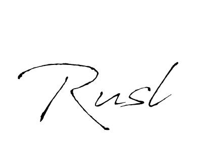 Rusl stylish signature style. Best Handwritten Sign (Antro_Vectra) for my name. Handwritten Signature Collection Ideas for my name Rusl. Rusl signature style 6 images and pictures png