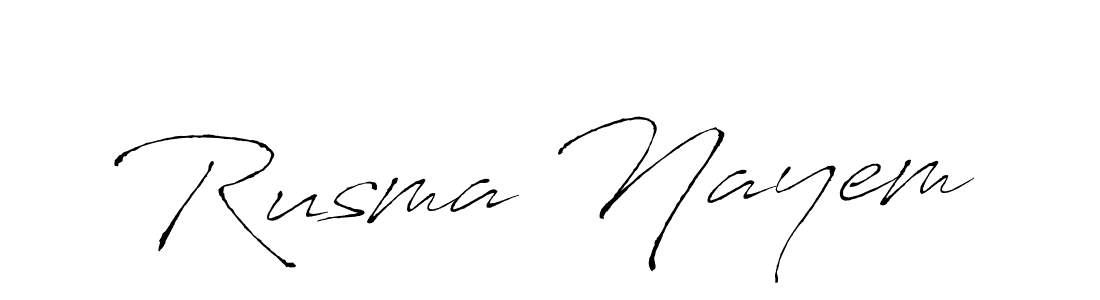 Make a beautiful signature design for name Rusma Nayem. With this signature (Antro_Vectra) style, you can create a handwritten signature for free. Rusma Nayem signature style 6 images and pictures png
