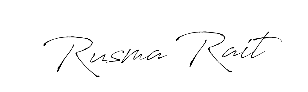 How to make Rusma Rait name signature. Use Antro_Vectra style for creating short signs online. This is the latest handwritten sign. Rusma Rait signature style 6 images and pictures png