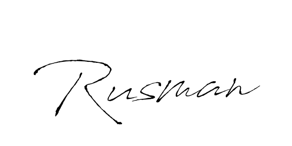 Make a beautiful signature design for name Rusman. With this signature (Antro_Vectra) style, you can create a handwritten signature for free. Rusman signature style 6 images and pictures png