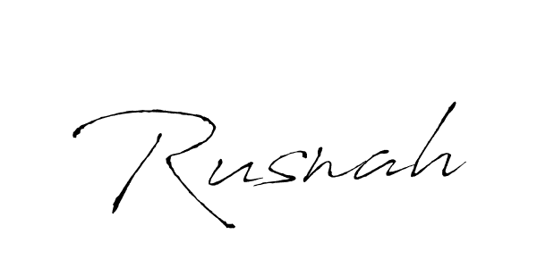 Design your own signature with our free online signature maker. With this signature software, you can create a handwritten (Antro_Vectra) signature for name Rusnah. Rusnah signature style 6 images and pictures png