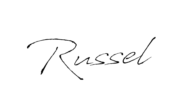 Design your own signature with our free online signature maker. With this signature software, you can create a handwritten (Antro_Vectra) signature for name Russel. Russel signature style 6 images and pictures png