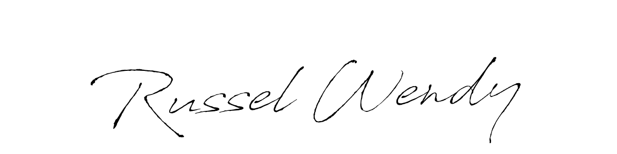 Use a signature maker to create a handwritten signature online. With this signature software, you can design (Antro_Vectra) your own signature for name Russel Wendy. Russel Wendy signature style 6 images and pictures png