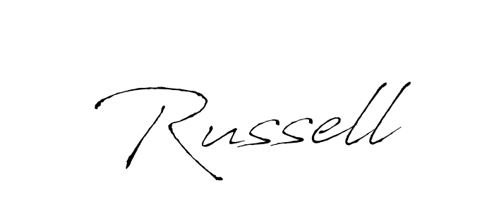 Make a beautiful signature design for name Russell. With this signature (Antro_Vectra) style, you can create a handwritten signature for free. Russell signature style 6 images and pictures png