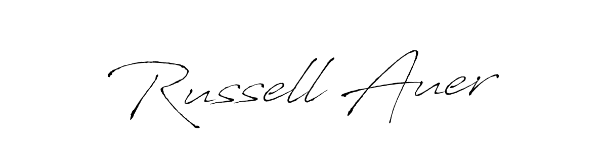 How to make Russell Auer name signature. Use Antro_Vectra style for creating short signs online. This is the latest handwritten sign. Russell Auer signature style 6 images and pictures png