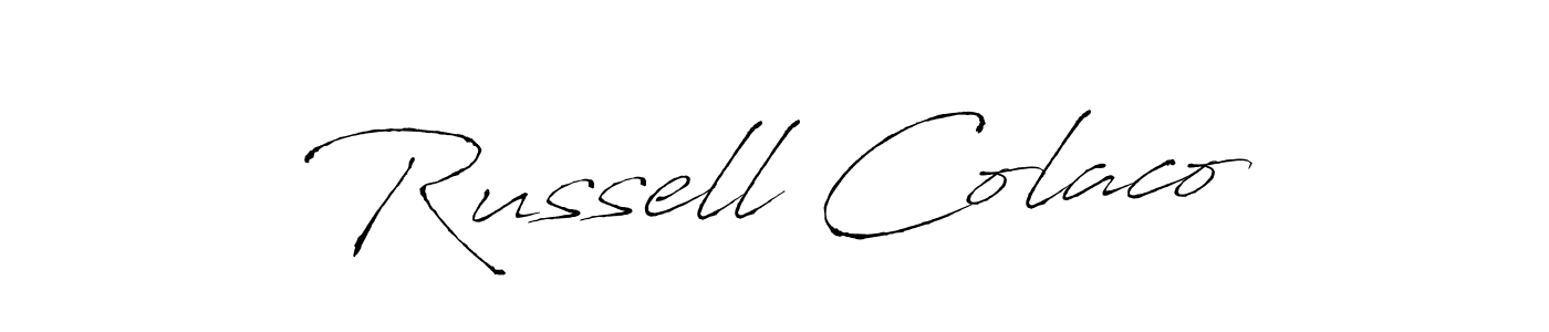 Make a beautiful signature design for name Russell Colaco. With this signature (Antro_Vectra) style, you can create a handwritten signature for free. Russell Colaco signature style 6 images and pictures png