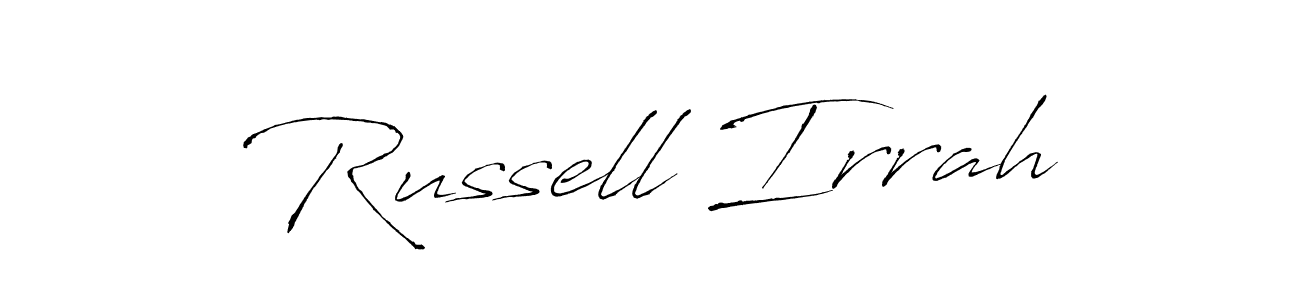 Use a signature maker to create a handwritten signature online. With this signature software, you can design (Antro_Vectra) your own signature for name Russell Irrah. Russell Irrah signature style 6 images and pictures png